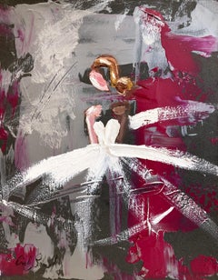"Chanel Evenings" Colorful Paris French Haute Couture Gown Oil Painting on Paper