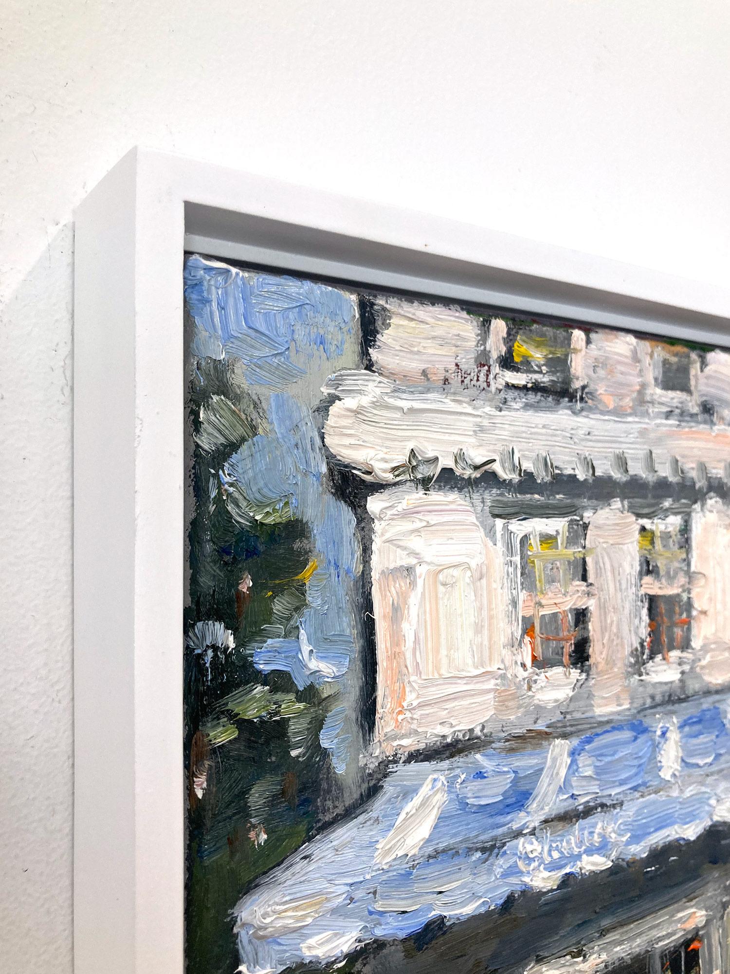 Peinture à l'huile d'un restaurant en plein air « Claudette » sur la Cinquième Avenue à New York 7