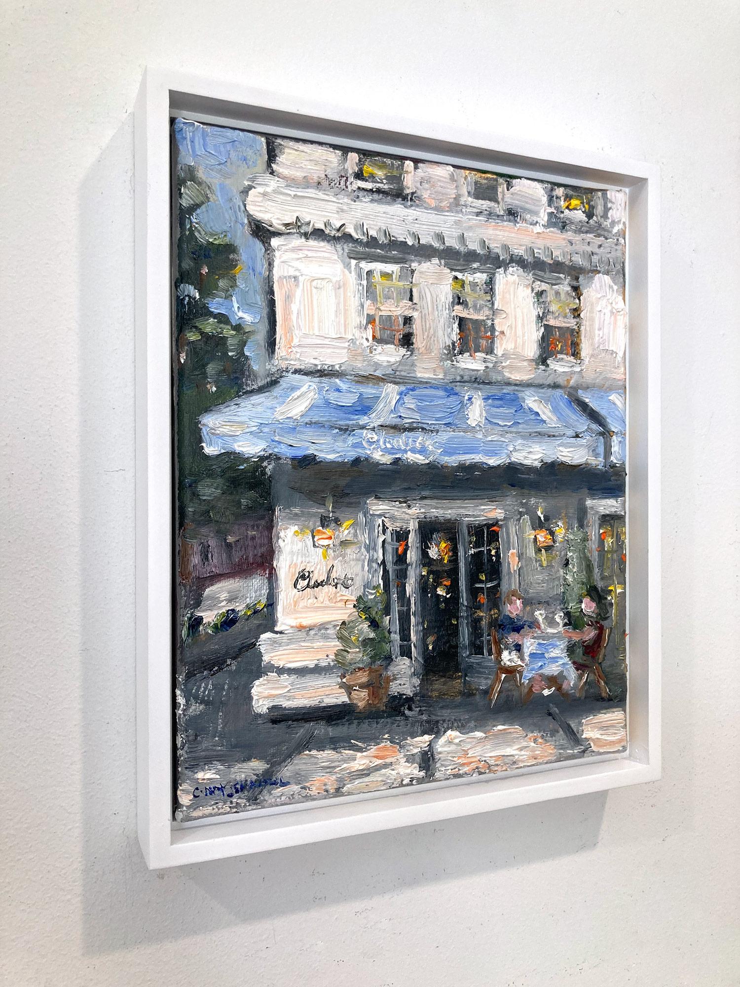 Peinture à l'huile d'un restaurant en plein air « Claudette » sur la Cinquième Avenue à New York 5
