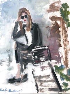 "Coco in Cali" Figure with Chanel NYC Oil Painting on Paper
