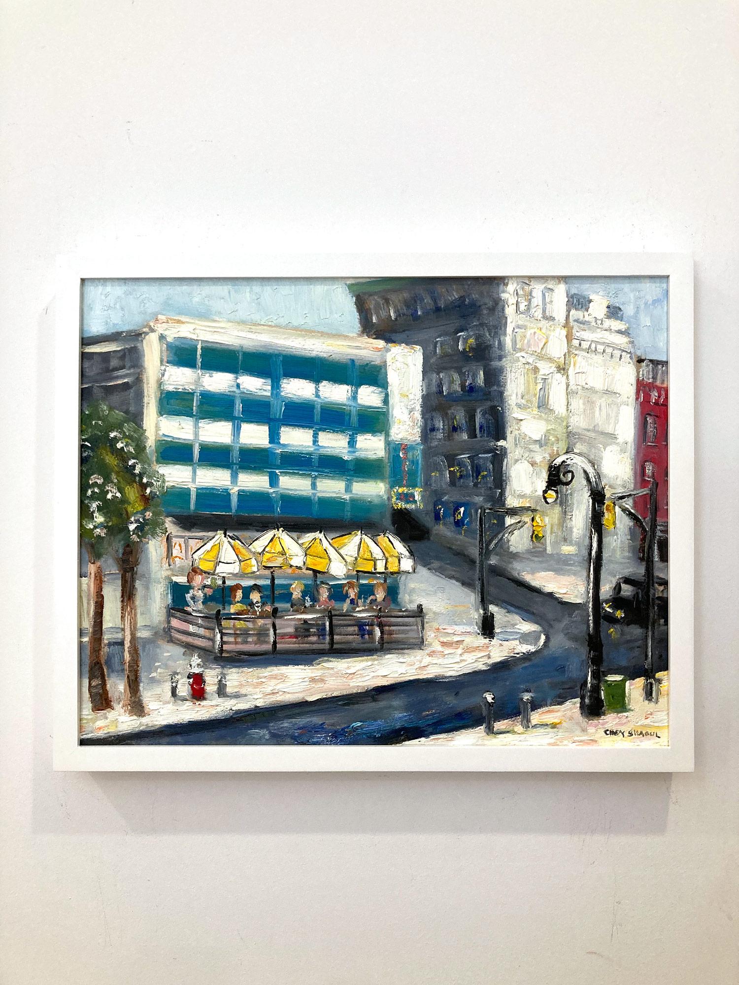 Peinture à l'huile impressionniste du célèbre restaurant Union Square en vente 10