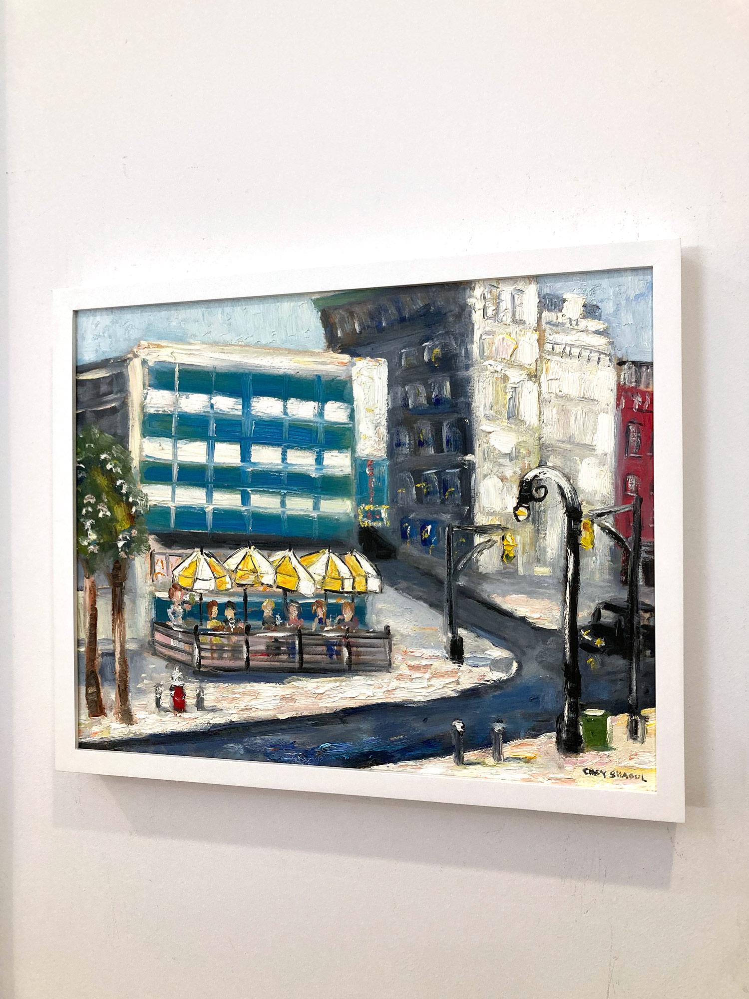 Peinture à l'huile impressionniste du célèbre restaurant Union Square en vente 11