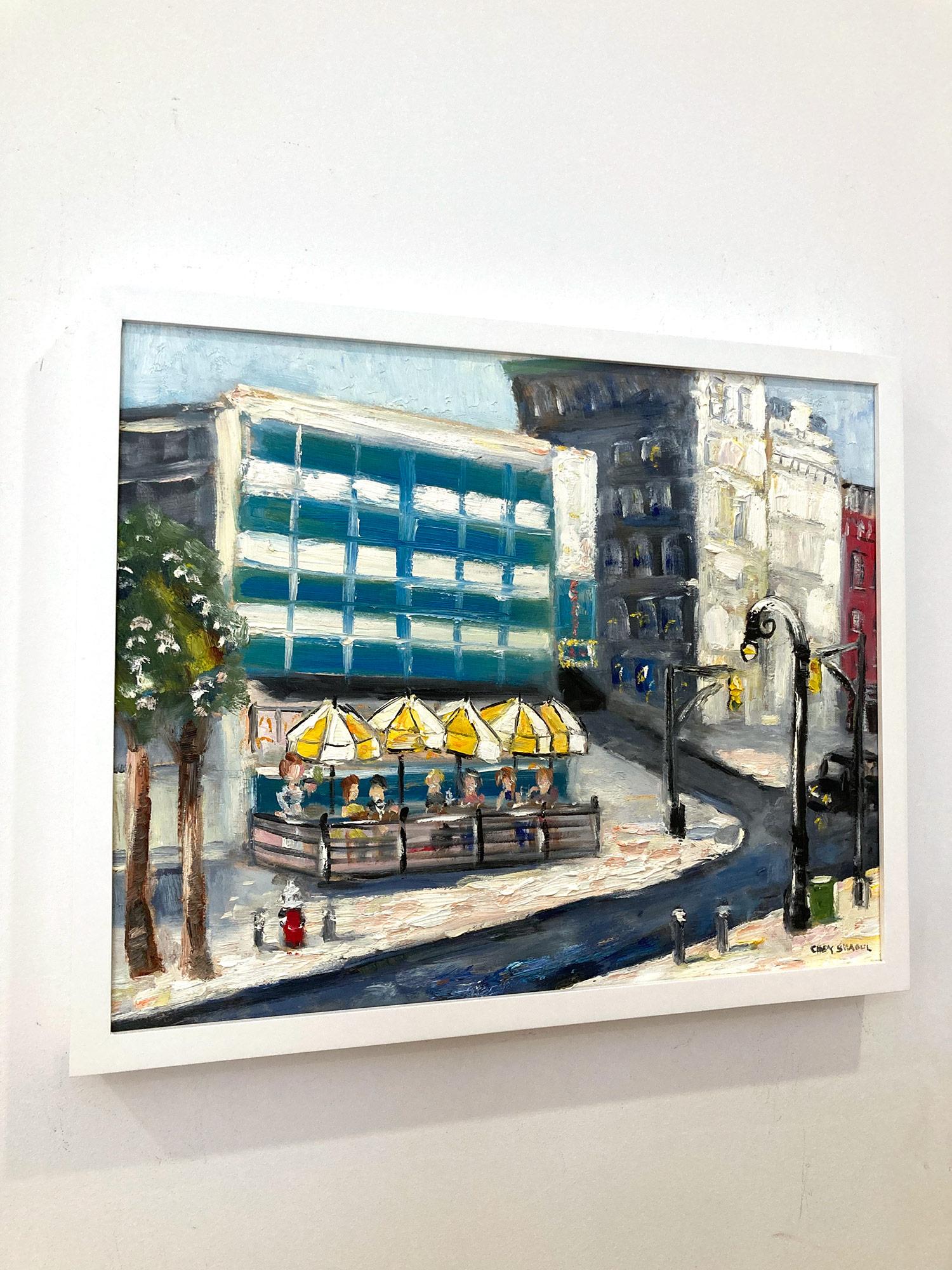 Peinture à l'huile impressionniste du célèbre restaurant Union Square en vente 12