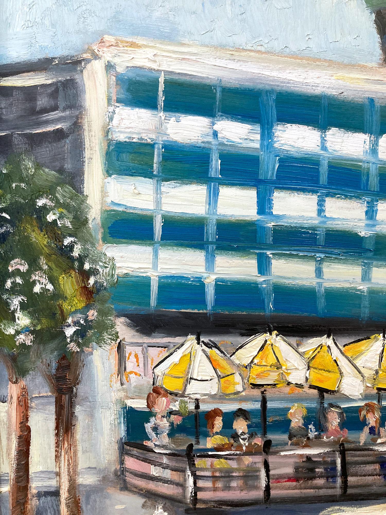 Peinture à l'huile impressionniste du célèbre restaurant Union Square - Impressionnisme américain Painting par Cindy Shaoul