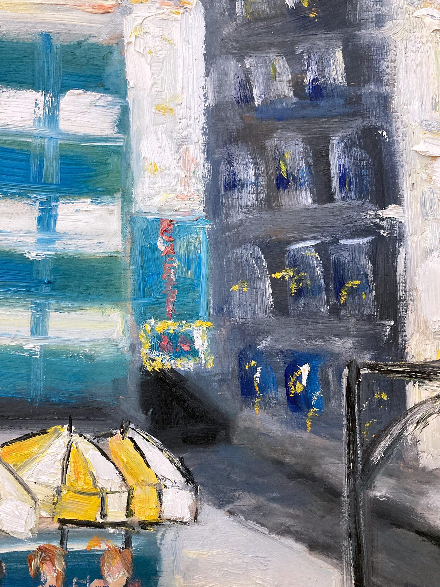 Peinture à l'huile impressionniste du célèbre restaurant Union Square en vente 1
