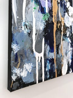 "Contemplación" Pintura contemporánea al óleo y técnica mixta de colores sobre lienzo