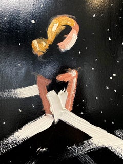 "Dancing with the Stars" Abstract Figure Gown Haute Couture Oil Painting Paper