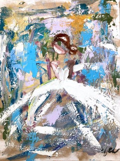 "Dazzling in Paris" Figure wearing Chanel in Paris Oil Painting on Paper 