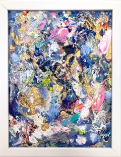 "Dream Til Your Dream Come True" Abstract Oil Painting on Wood Panel Framed