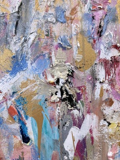 "Dream Until Your Dream Come True" Abstract Oil and Mixed Media Painting Canvas