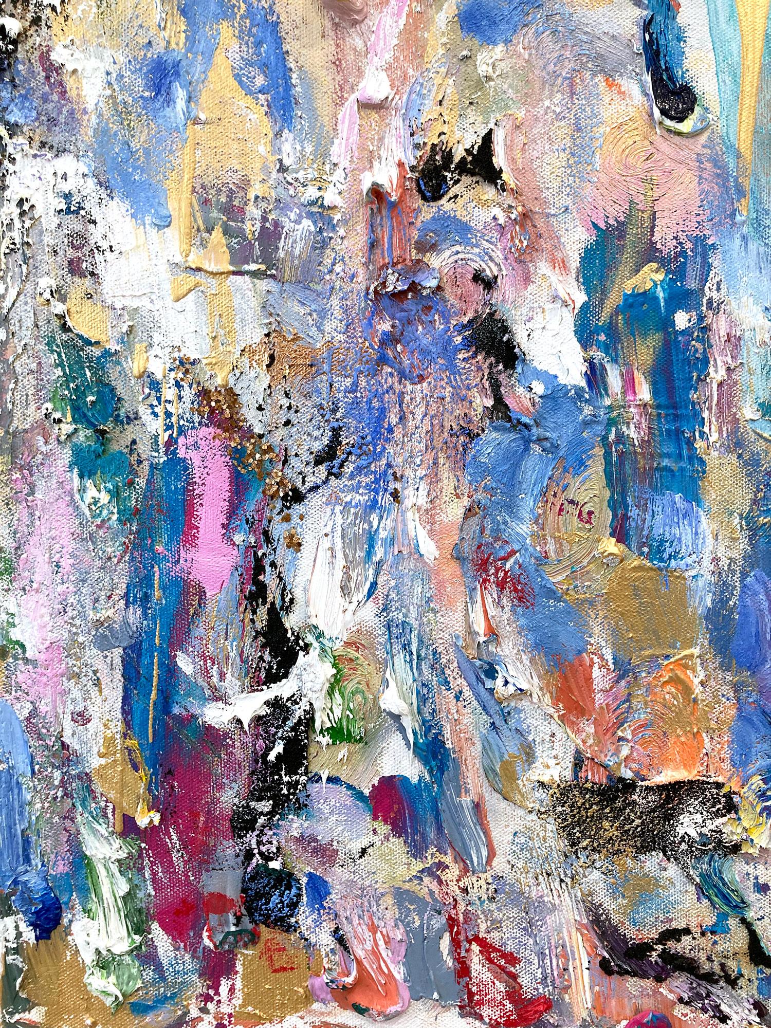 Con strati di olii brillanti, pennellate e colori lanciati, Shaoul cattura una storia d'amore attraverso la sua tavolozza pittorica e l'espressione astratta. L'artista esplora qualcosa di nuovo utilizzando il suo pallet come sfondo, per poi