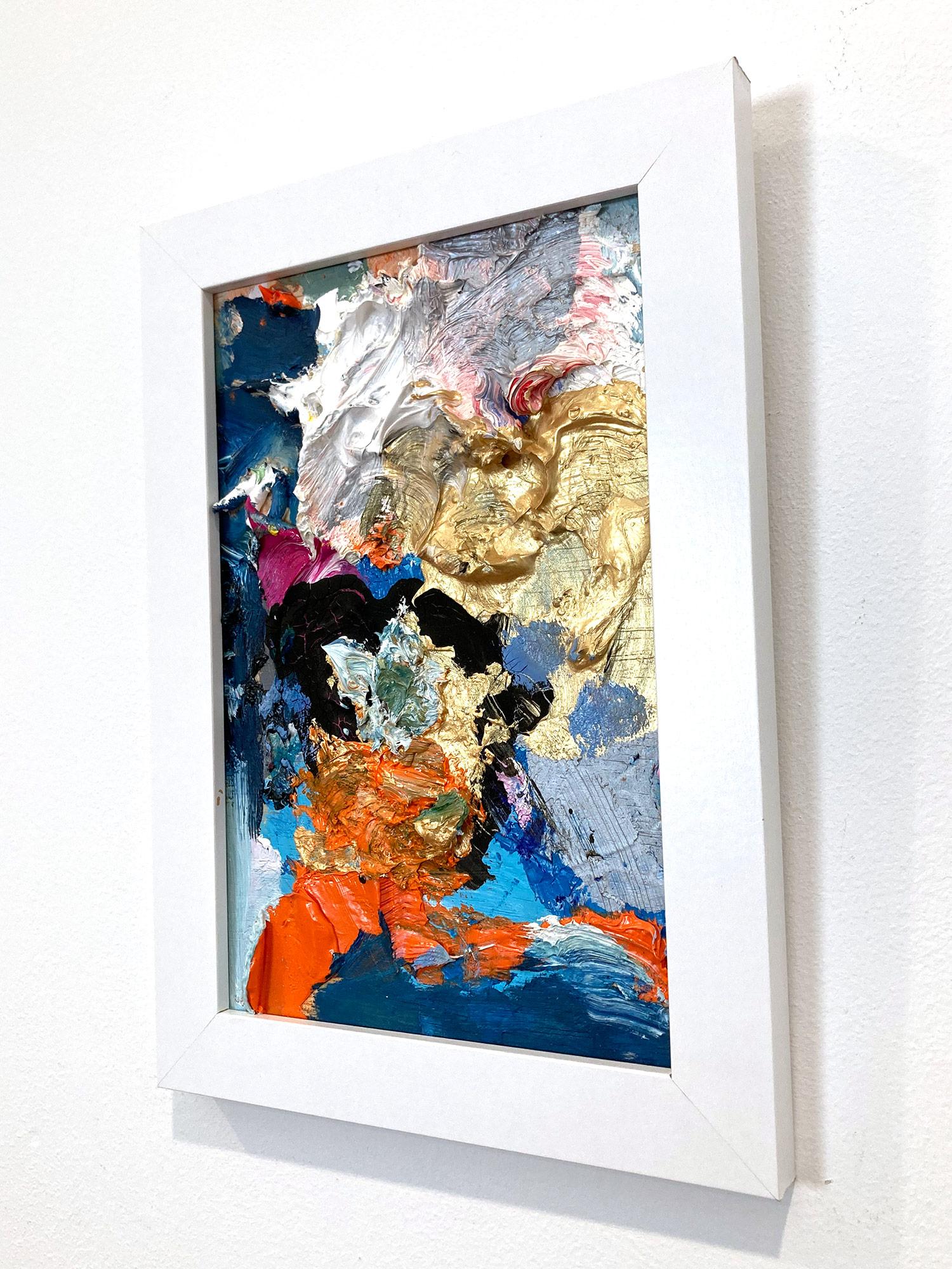 „Dreaming of De Kooning“ Buntes abstraktes Ölgemälde auf Holzplatte, gerahmt im Angebot 10