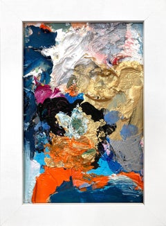 "Dreaming of De Kooning" Colorful Abstract Oil Painting on Wood Panel Framed
