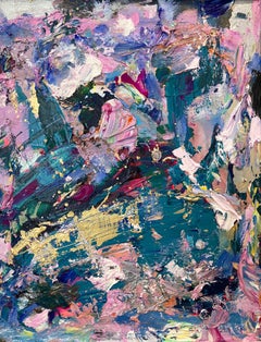 "Dreaming of Jackson Pollock" Abstract Oil Painting on Wood Panel Framed