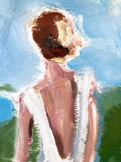"Dreaming of Paris " Figure by the Eiffel Tower in Chanel Oil Painting on Paper