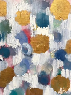 "Goteo de Puntos - Oro Antiguo" Técnica Mixta y Óleo sobre Lienzo Pintura Abstracta
