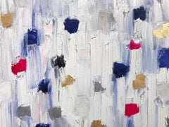 "Dripping Dots - Aspen" Contemporary Oil Painting on Canvas and Colorful Accents