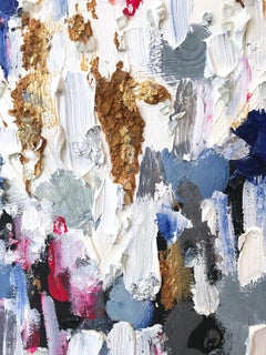 "Dripping Dots - Cairo"  Contemporary Colorful Oil Painting Mixed Media Canvas