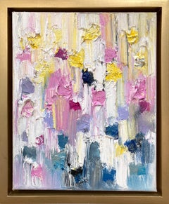 "Dripping Dots - Calypso" Colorful Contemporary Oil Painting on Canvas Framed