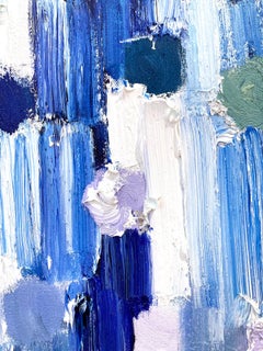 "Dripping Dots - Calypso" Colorful Gradient Abstract Oil Painting on Canvas