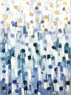 "Dripping Dots -  Calypso" Colorful Gradient Abstract Oil Painting on Canvas