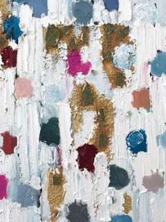 "Dripping Dots - Cannes" Colorful Contemporary Abstract Oil Painting on Canvas