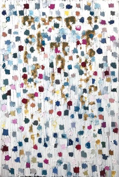 "Dripping Dots - Cannes" Colorful Contemporary Abstract Oil Painting on Canvas
