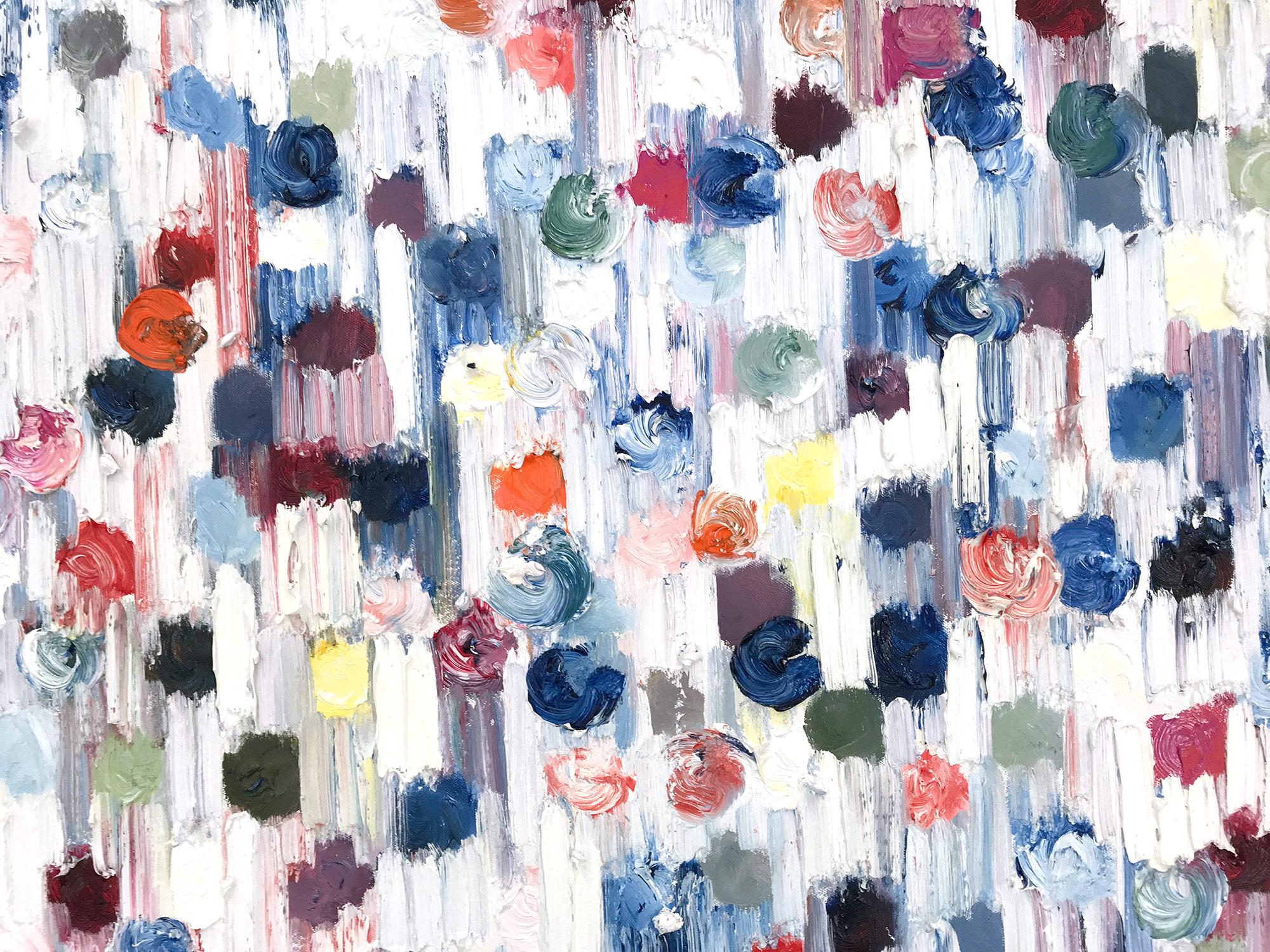 Dripping Dots, Cannes - Contemporary Painting by Cindy Shaoul