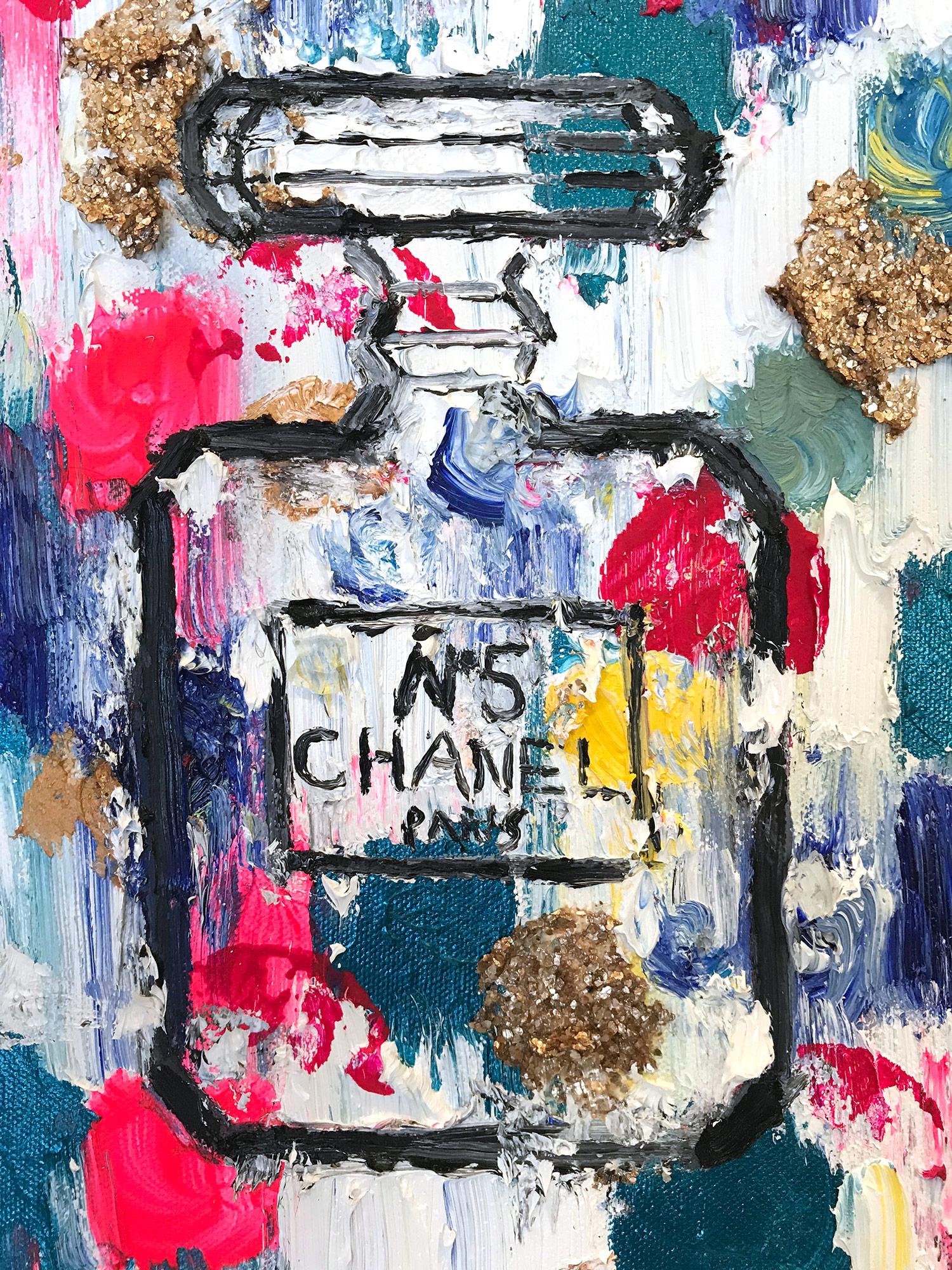 Dripping Dots - Cannes in Chanel N°5 - Contemporary Painting by Cindy Shaoul