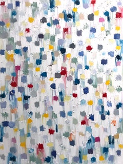 "Dripping Dots - Capri" Colorful Contemporary Abstract Oil Painting on Canvas