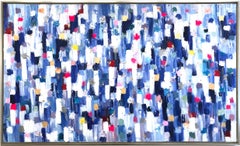 "Dripping Dots - Carrera" Colorful Abstract Landscape Oil Painting on Canvas