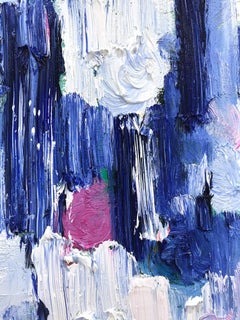 "Dripping Dots - Ceylon" Colorful Abstract Oil Painting on Canvas