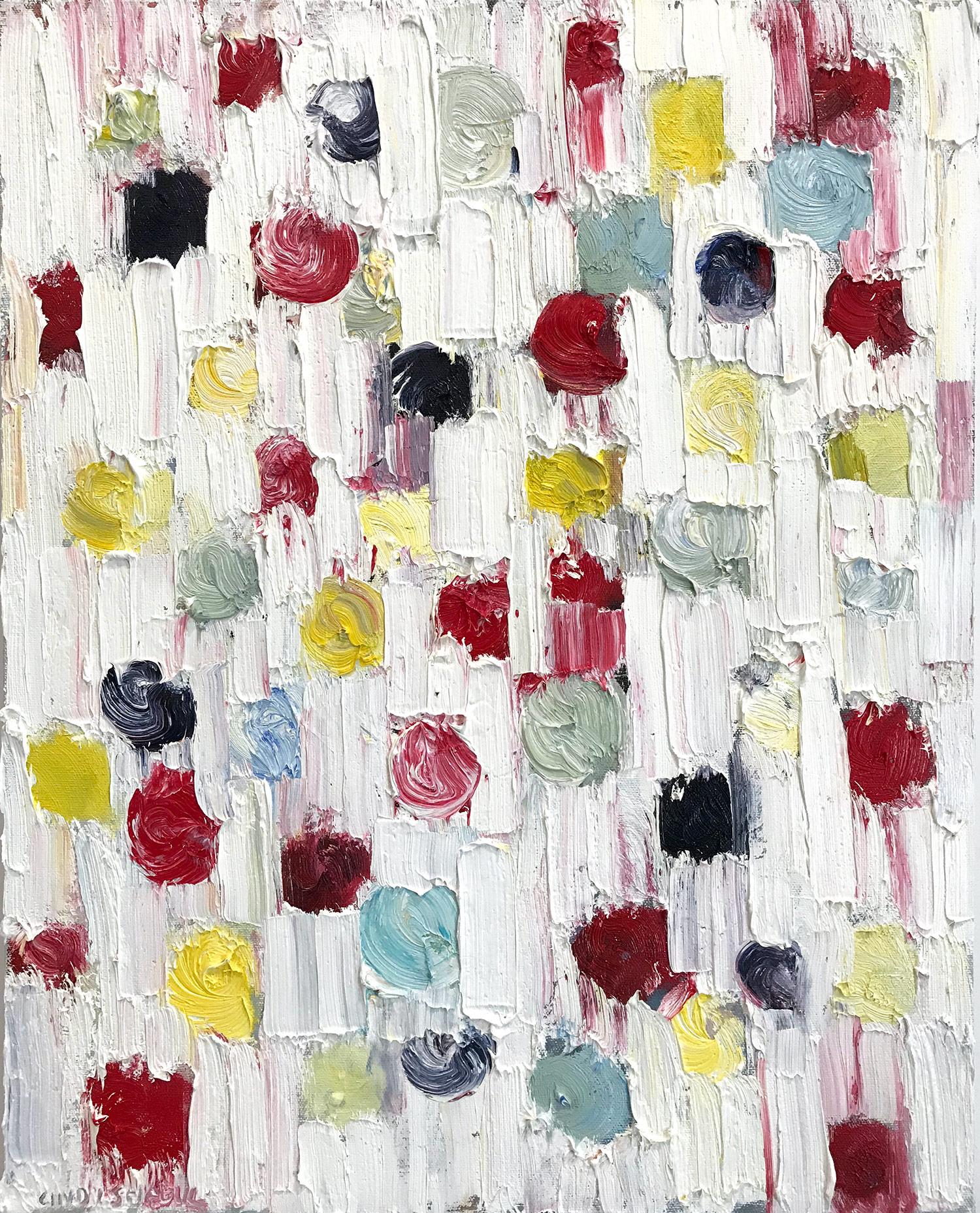 Cindy Shaoul Abstract Painting - Dripping Dots, Chanel