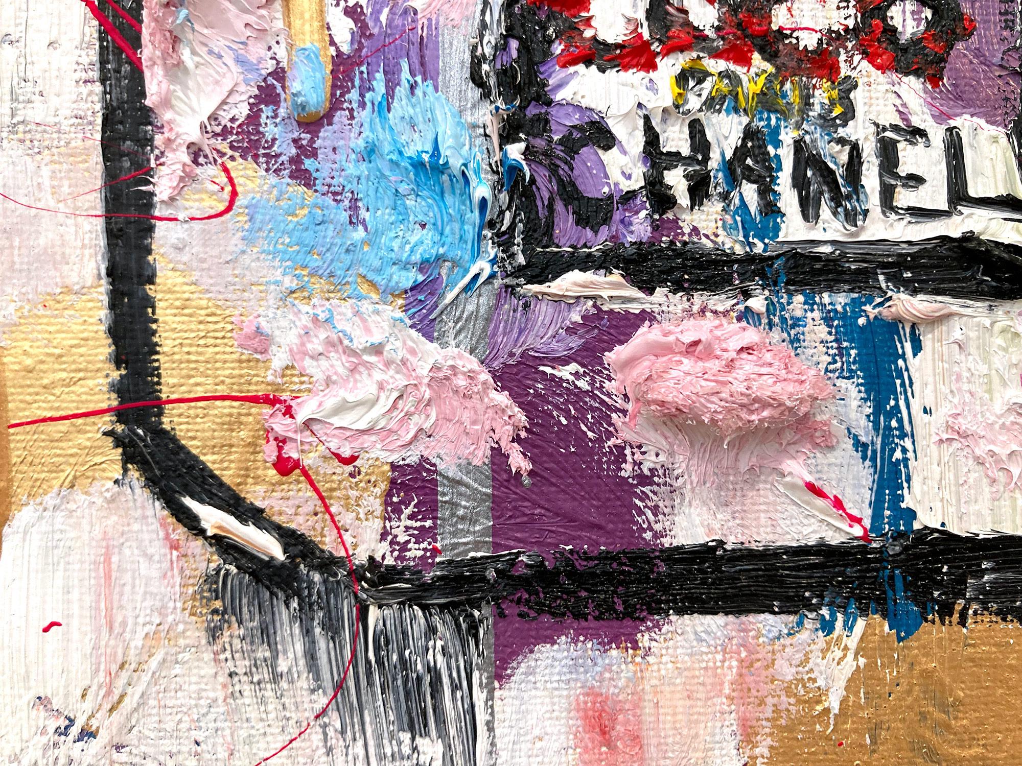 „Dripping Dots – Chanel in Calypso“ Parfümflasche, Chanel, Ölgemälde auf Leinwand im Angebot 5