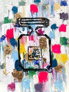 "Dripping Dots - Chanel in Ibiza" Contemporary Perfume Bottle Chanel Painting