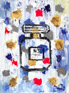 "Dripping Dots - Chanel in Procida" Contemporary Perfume Bottle Chanel Painting