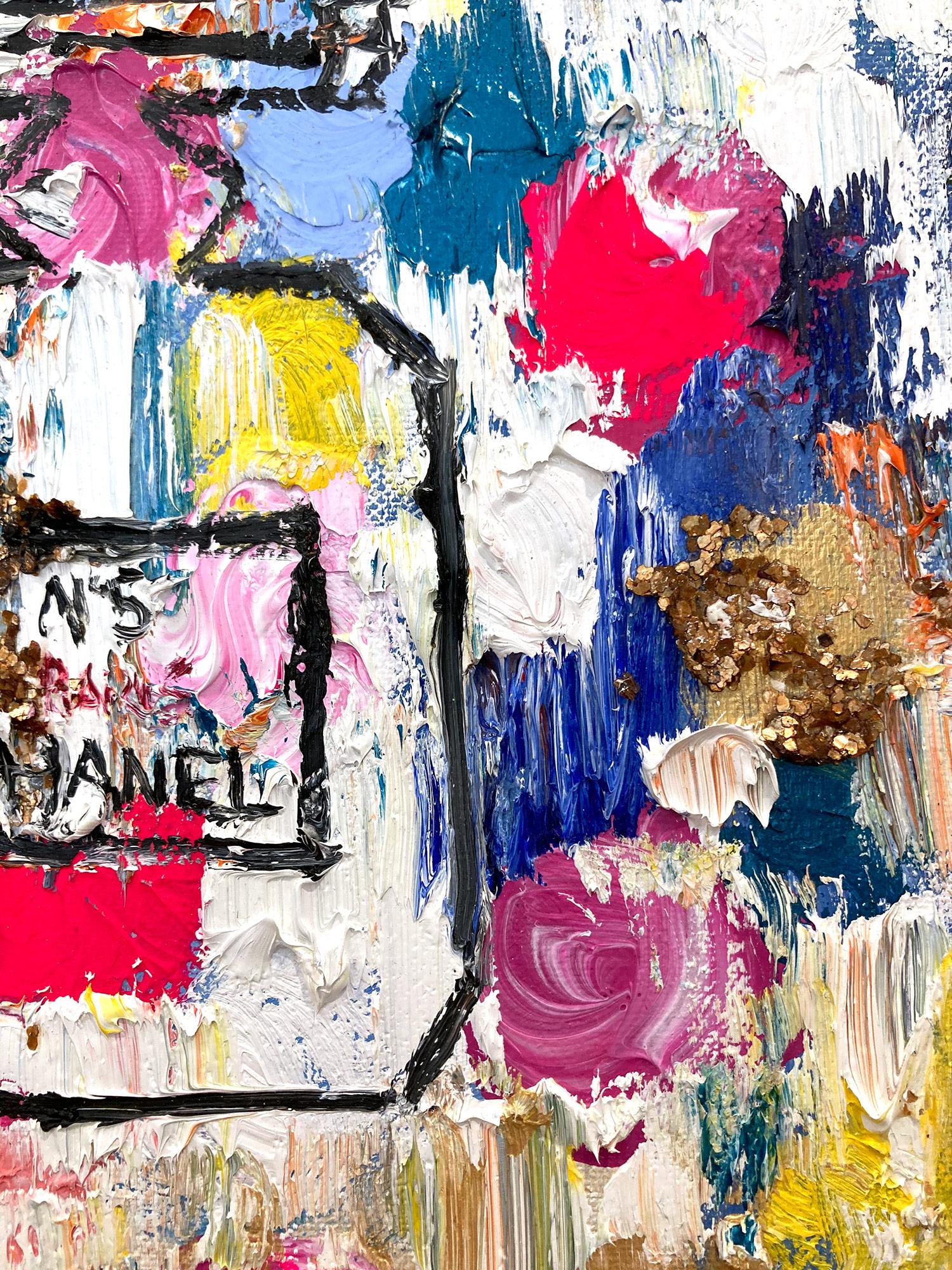 „Dripping Dots – Chanel in Spring“ Pop-Art-Parfümflasche, Chanel-Gemälde im Angebot 3