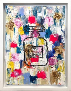 "Dripping Dots - Chanel in Spring" Pop Art Perfume Bottle Chanel Painting