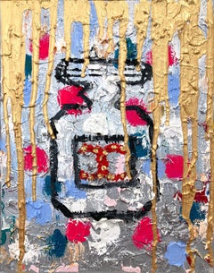 "Dripping Dots - Chanel in Versailles Paris" Perfume Bottle Chanel Oil Painting