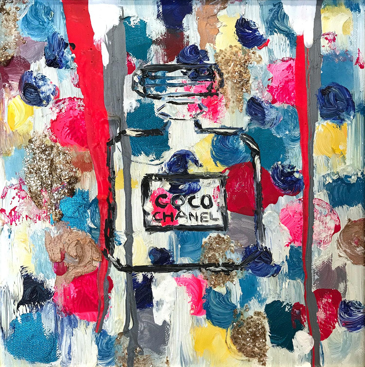 Dripping Dots, Coco Chanel Mornings – Painting von Cindy Shaoul