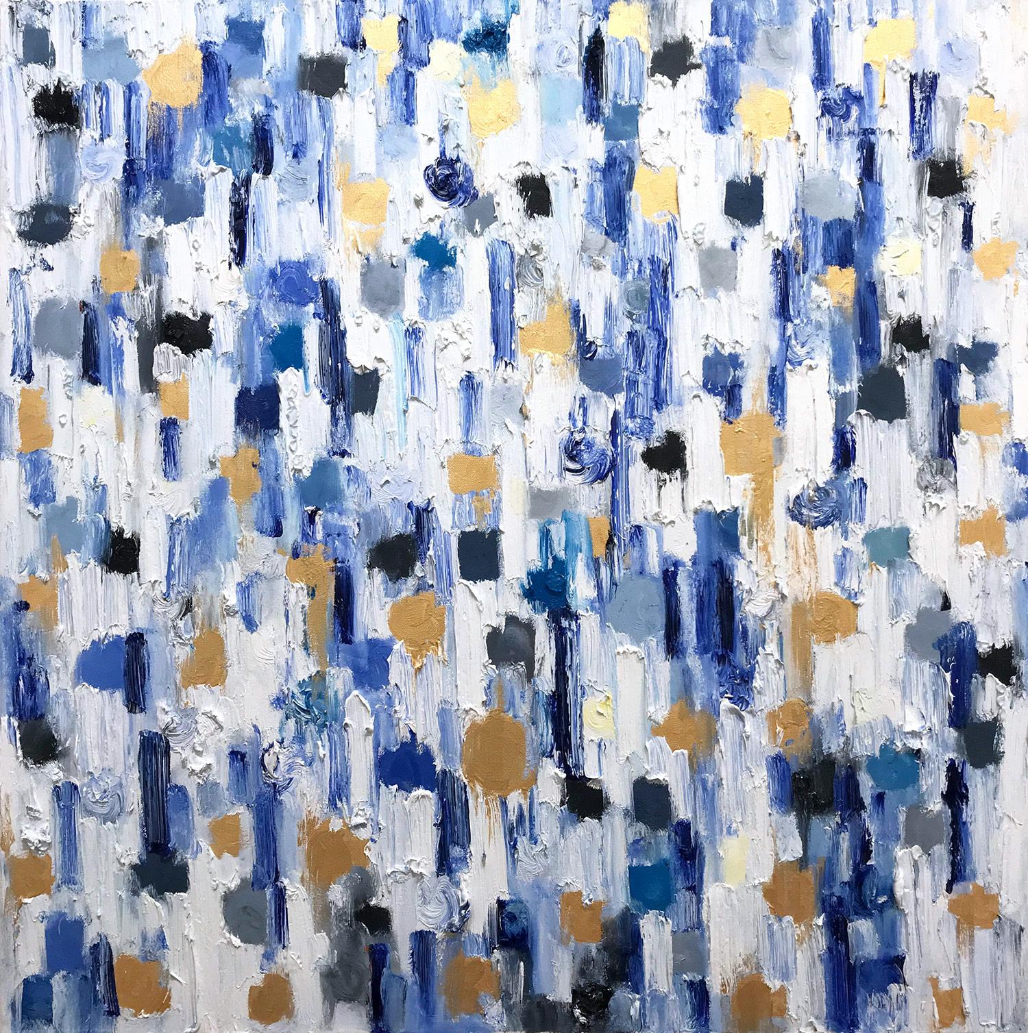 Cindy Shaoul Abstract Painting - Dripping Dots - Crete Greece, Colorful, Abstract, Oil Painting