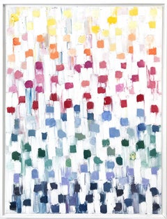 "Dripping Dots - Diamond Rainbow" Colorful Contemporary Oil Painting on Canvas