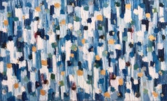 "Dripping Dots - Essex" Colorful Abstract Oil Painting on Canvas