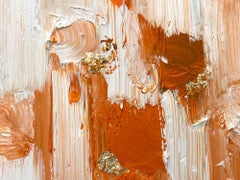 "Dot Dot - Fleurs de Villes" Carta oleografica astratta a sfumature arancioni