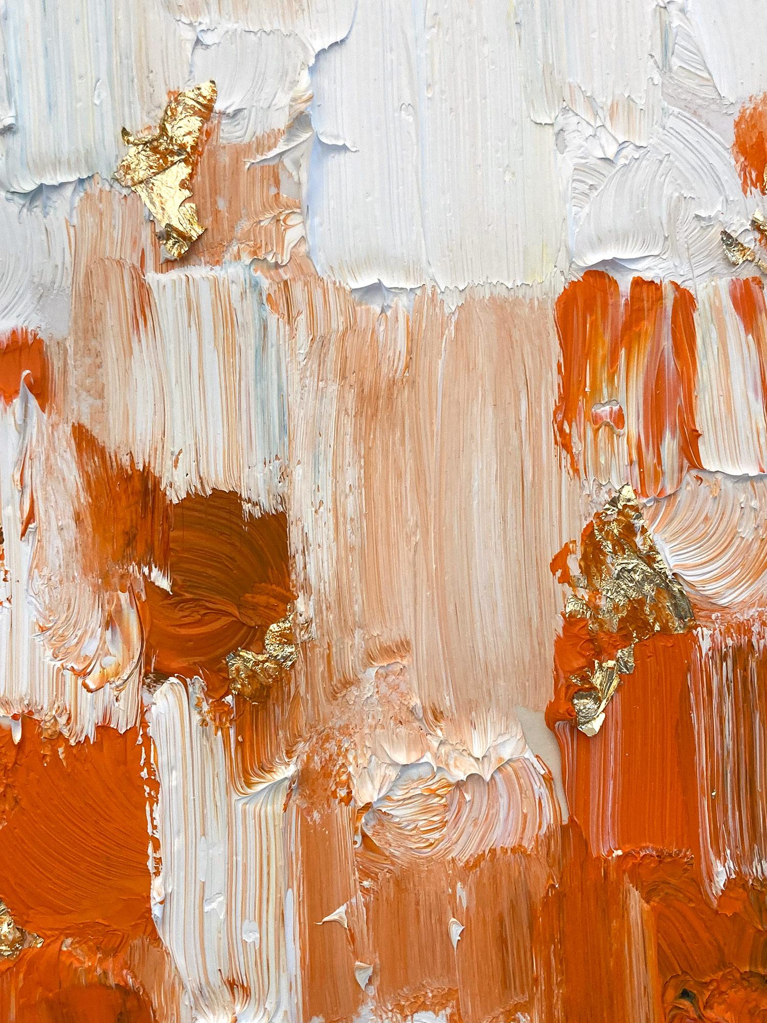 Grazie agli strati di olii brillanti e alle pennellate di pennello, la pittura è in grado di brillare e scintillare in un disegno davvero unico. L'artista utilizza oli dalla texture spessa e pezzi di vetro impreziositi a mano per aggiungere