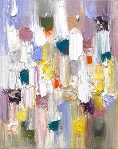 "Dripping Dots - French Riviera" Colorful Contemporary Oil Painting on Canvas