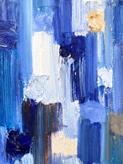 "Dripping Dots - Geneva" Colorful Abstract Contemporary Oil Painting on Canvas