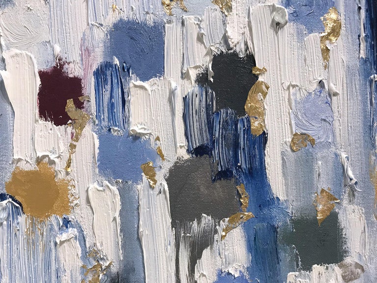 Cindy Shaoul "Dripping Dots Geneva" Colorful Abstract Oil Painting