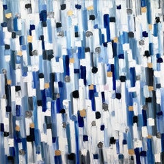 "Dripping Dots - Geneva" Colorful Contemporary Abstract Oil Painting on Canvas