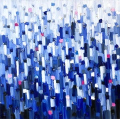 "Dripping Dots - Gramercy" Colorful Contemporary Gradient Oil Painting on Canvas